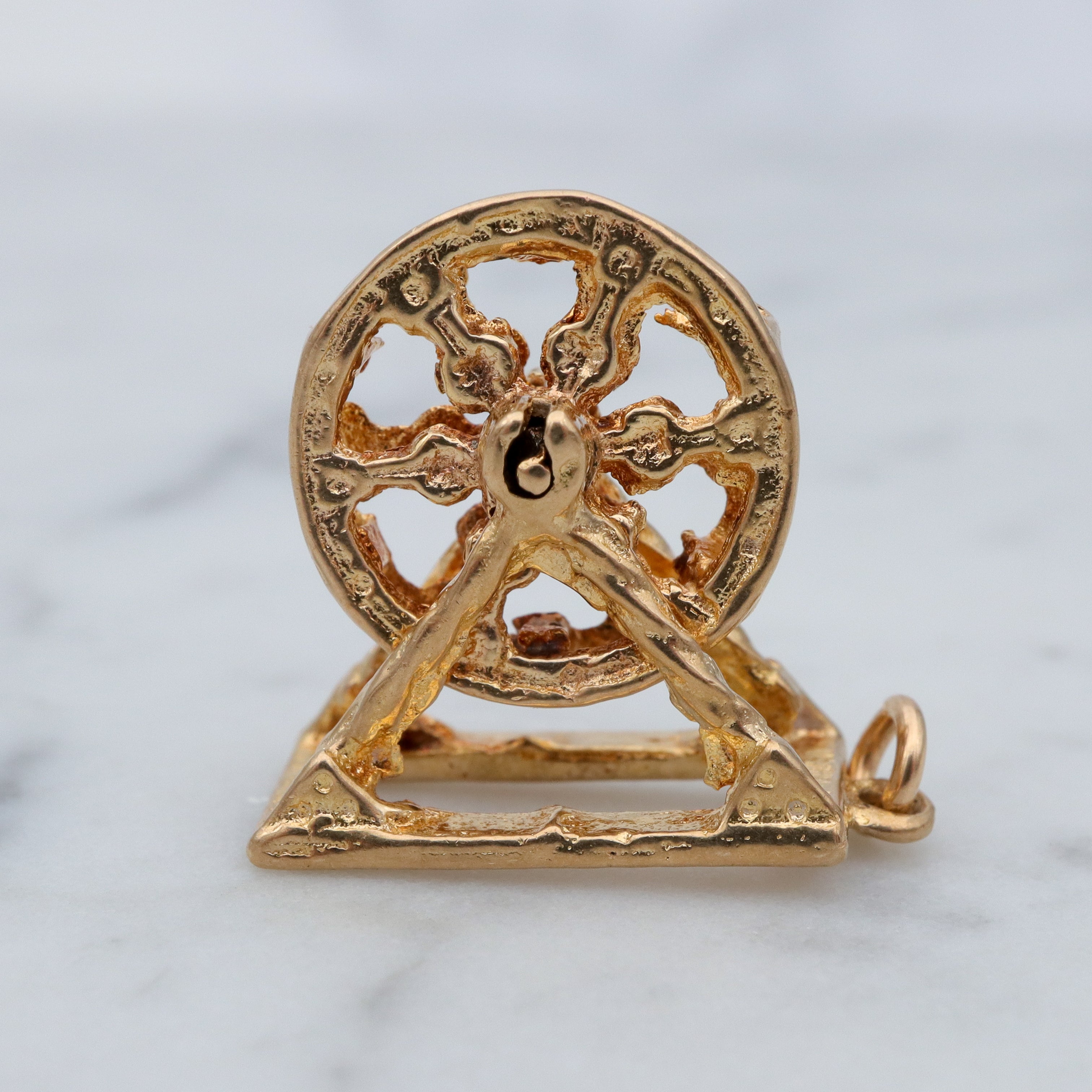 Vintage English 9k gold spinning ferris wheel charm